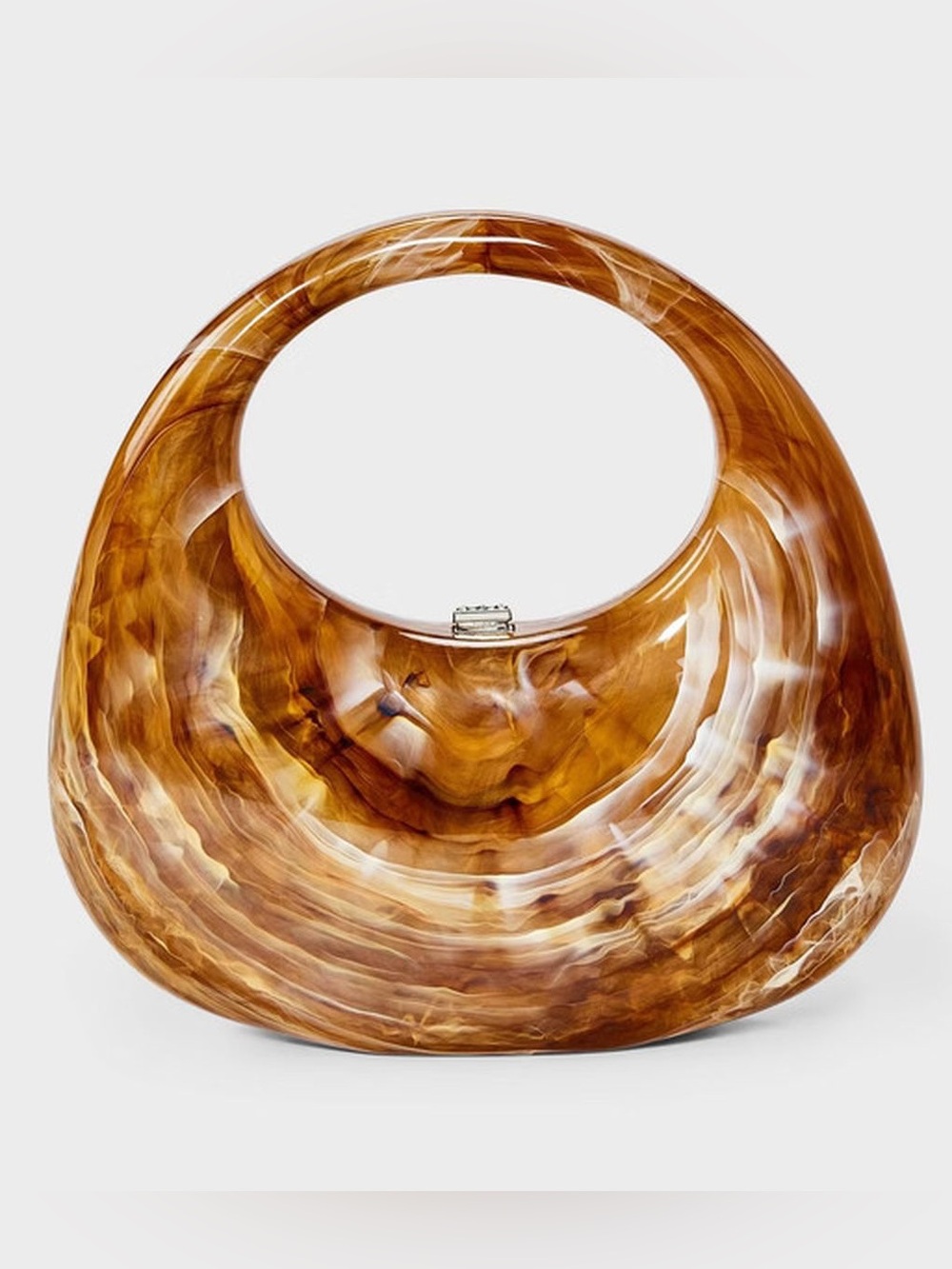 Target A New Day Acrylic Crescent Marble Minaudiere Clutch - Brown